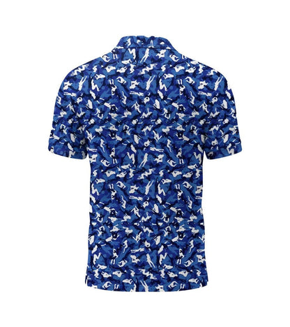 Men’s Athletic Golf Polo 15 – Blue Pin-up Girl Camo Pattern Polo Shirt