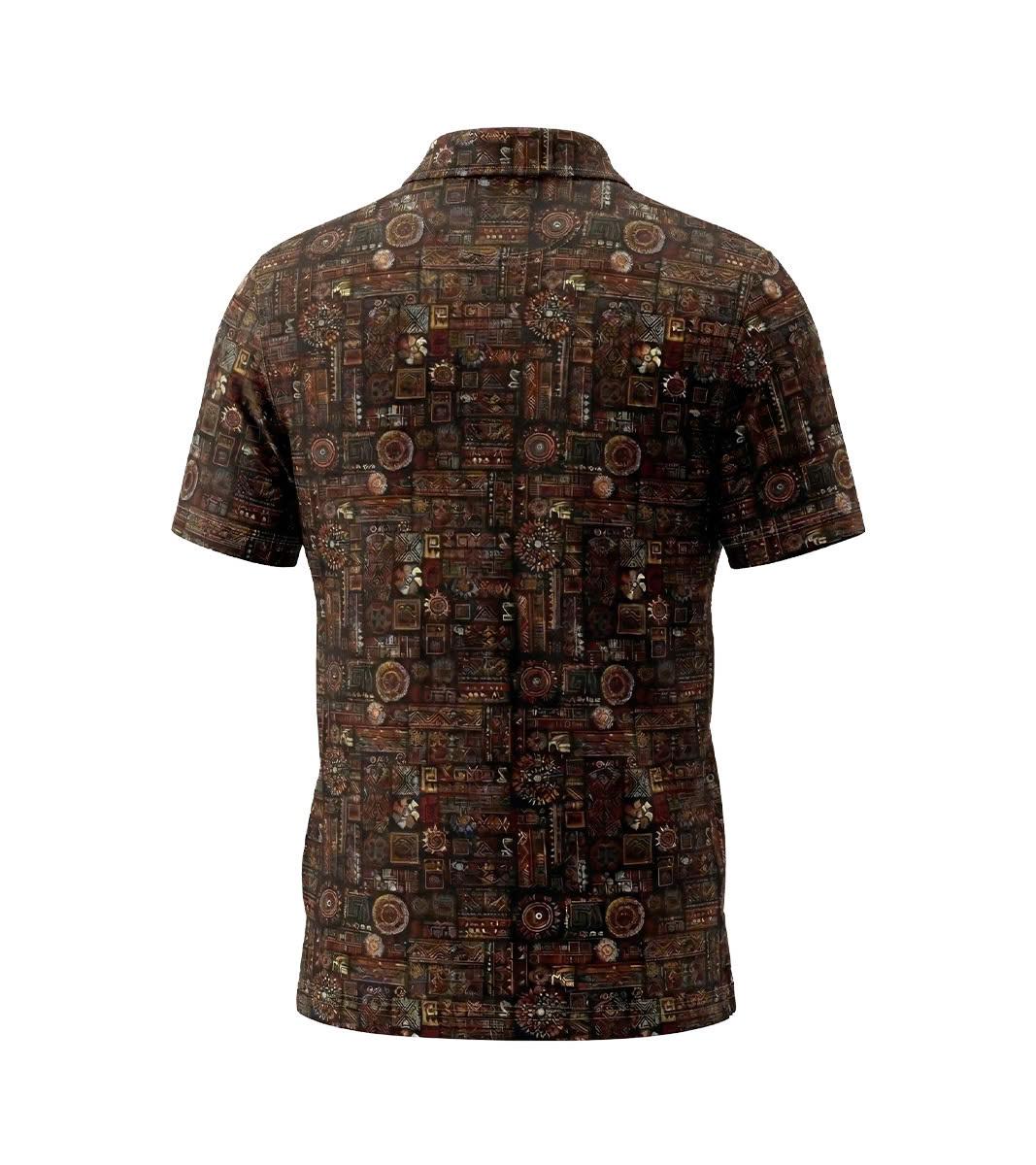 Men’s Athletic Golf Polo 02 – Tribal Geometric Pattern Polo Shirt