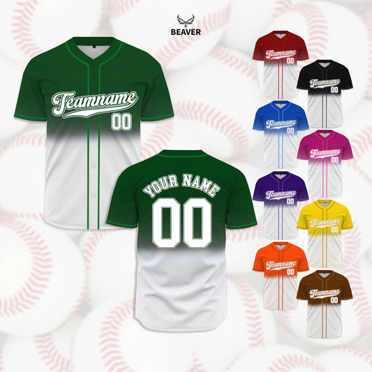 Custom Ombre Baseball Jersey – Personalized Two-Tone Sports Shirt