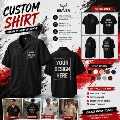 Custom Button Up Shirt – Personalized Design, Unisex Vacation Shirt