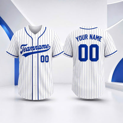 Custom Pinstripe Baseball Jersey, Personalized Team Name & Number, Men Women Kids Toddler