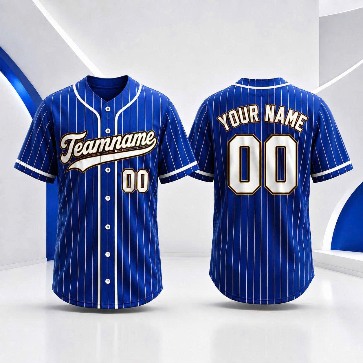 Custom Pinstripe Baseball Jersey, Personalized Team Name & Number, Men Women Kids Toddler
