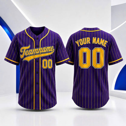 Custom Pinstripe Baseball Jersey, Personalized Team Name & Number, Men Women Kids Toddler
