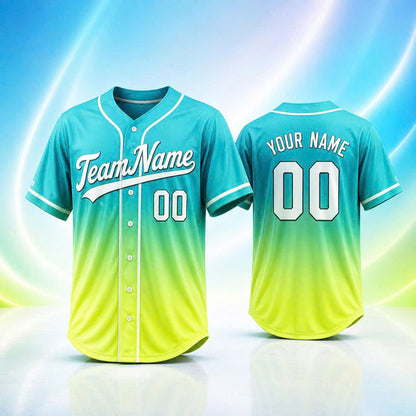 Custom Baseball Jersey, Personalized Name & Number, Ombre Team Uniform, Men Women Youth
