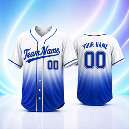 Custom Baseball Jersey, Personalized Name & Number, Ombre Team Uniform, Men Women Youth