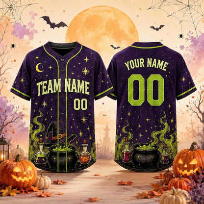 Custom Halloween Baseball Jersey, Personalized Name & Number, Fall Sports Shirt, Team Gift