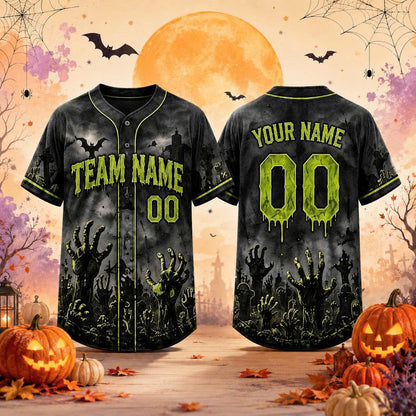 Custom Halloween Baseball Jersey, Personalized Name & Number, Fall Sports Shirt, Team Gift