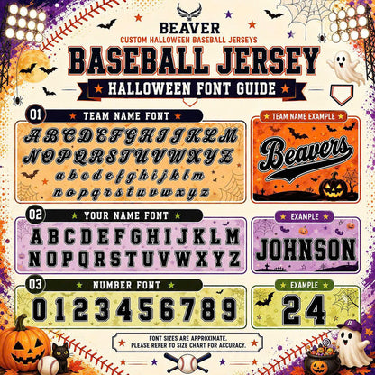 Custom Halloween Baseball Jersey, Personalized Name & Number, Fall Sports Shirt, Team Gift