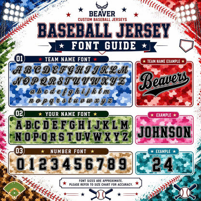 Custom Camo Baseball Jersey, Personalized Name & Number, Camouflage Team Sports Shirt