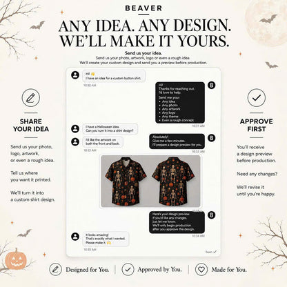 Custom Halloween Button Up Shirt – Personalized Photo Design, Unique Unisex Gift