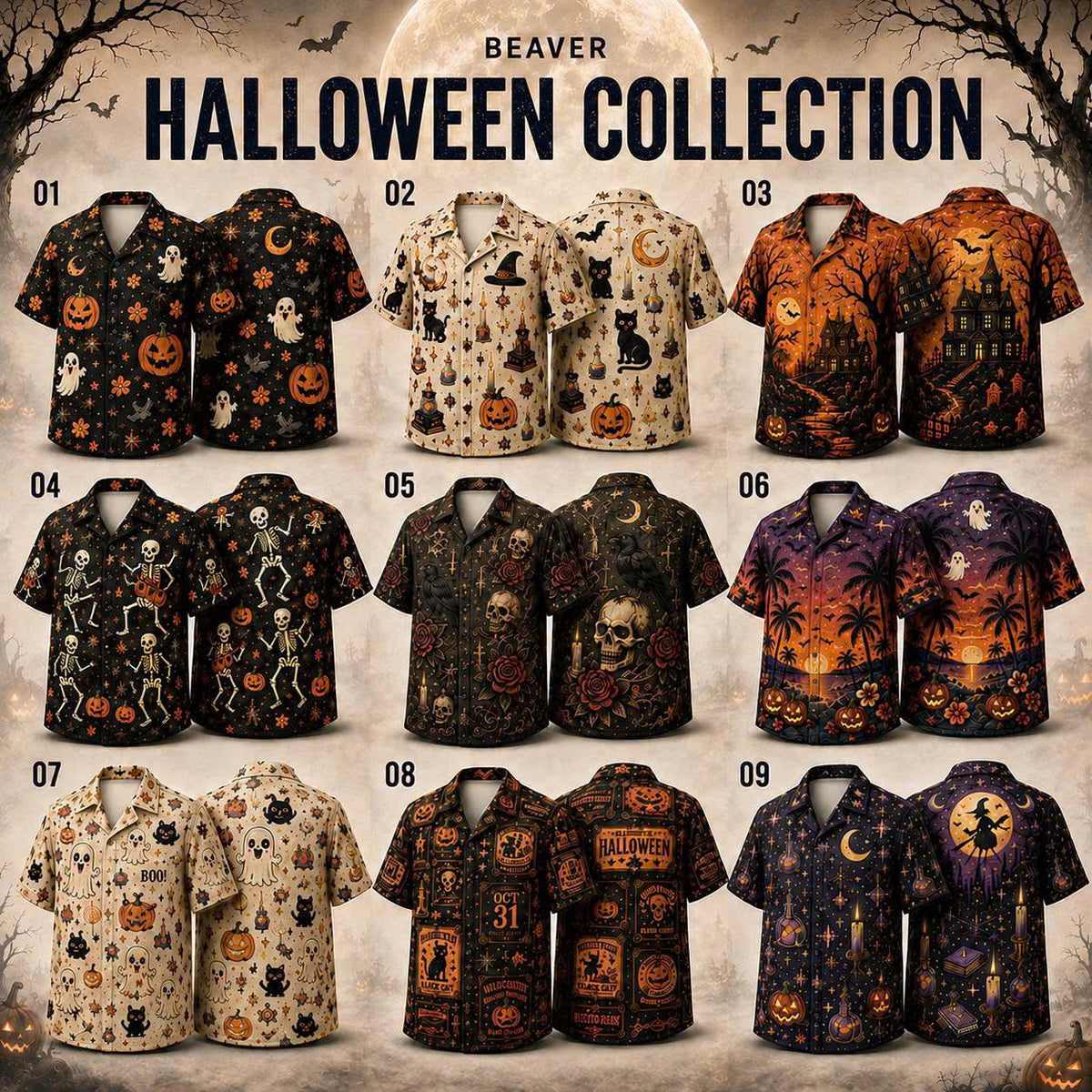 Any Design Halloween Button Up Shirt, Personalized Photo Artwork, Unique Unisex Gift