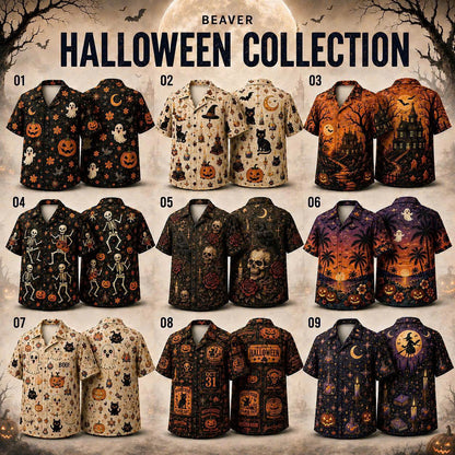 Any Design Halloween Button Up Shirt, Personalized Photo Artwork, Unique Unisex Gift