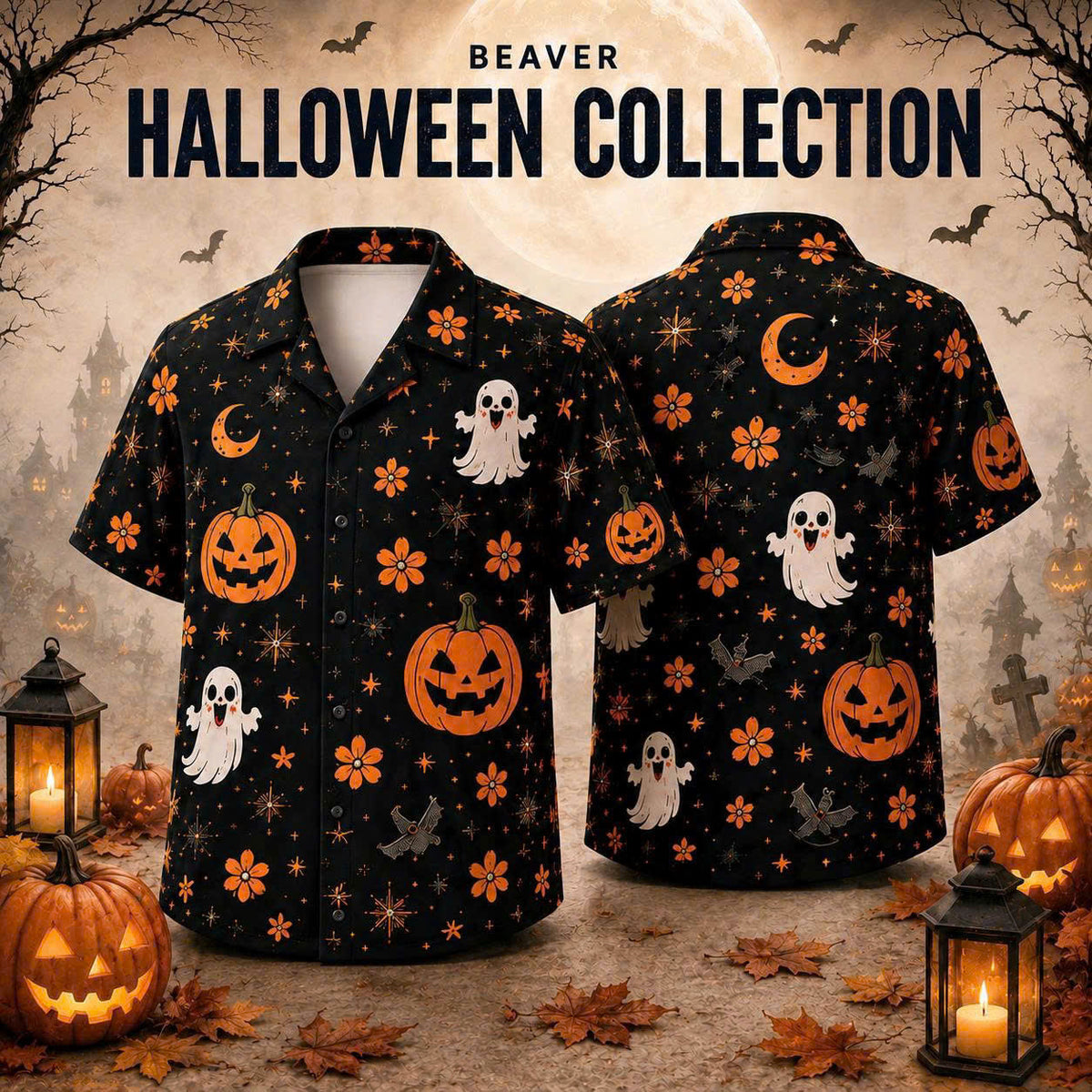 Custom Halloween Button Up Shirt – Personalized Photo Design, Unique Unisex Gift