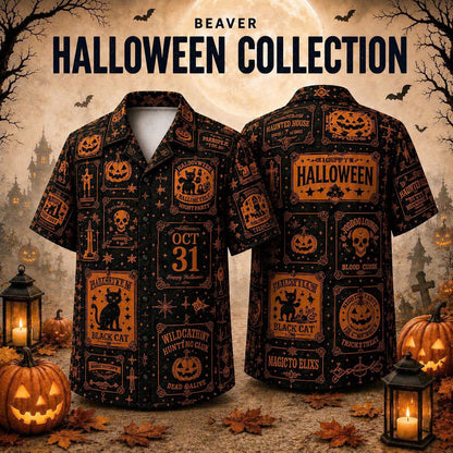 Custom Halloween Button Up Shirt – Personalized Photo Design, Unique Unisex Gift