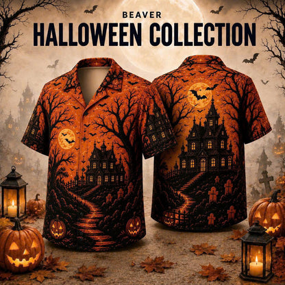 Custom Halloween Button Up Shirt – Personalized Photo Design, Unique Unisex Gift