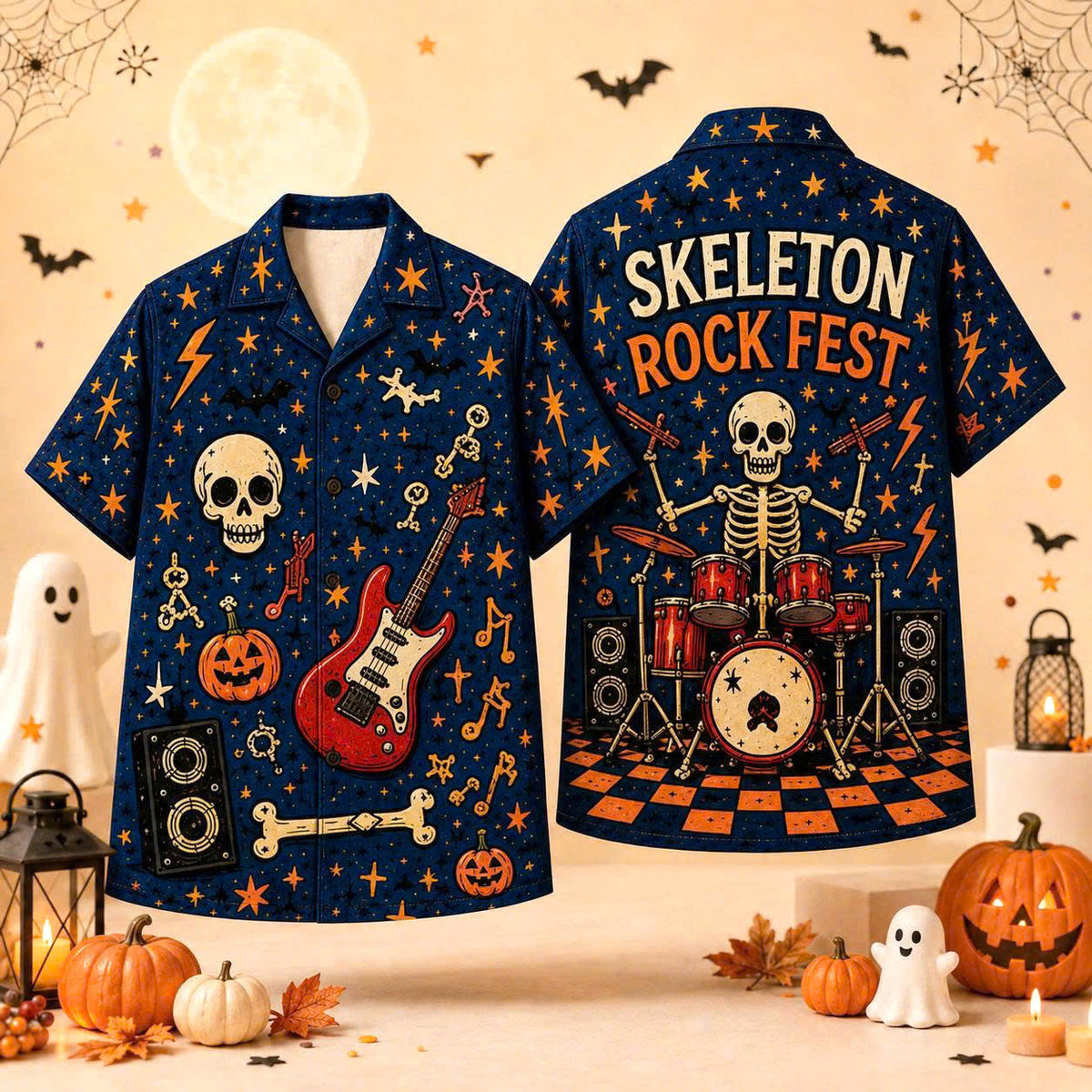 Custom Halloween Button Up Shirt, Personalized Photo or Artwork, Any Design, Unisex Short Sleeve