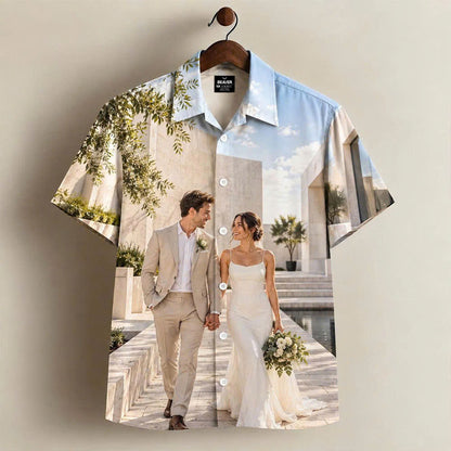 Custom Button Up Shirt, Any Design, Personalized Photo Artwork, Full Print, Unique Personalized Gift
