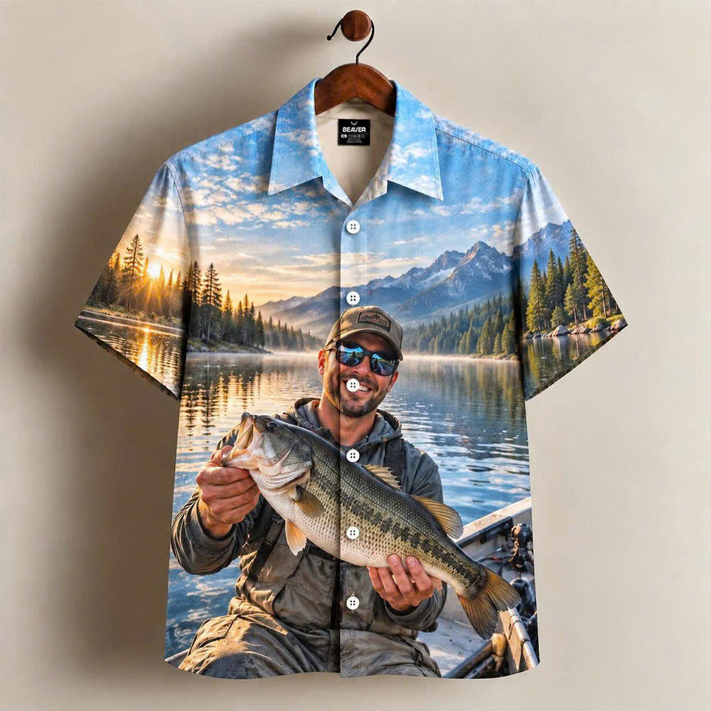Custom Button Up Shirt, Any Design, Personalized Photo Artwork, Full Print, Unique Personalized Gift