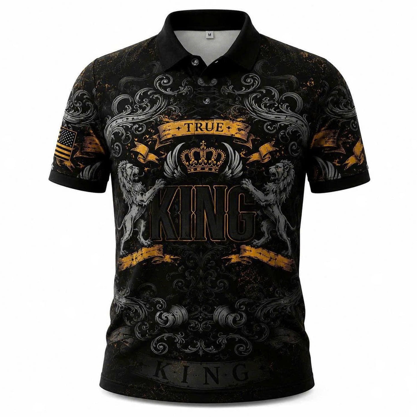 Men's King Lion Crown Polo Shirt – Bold Royal Design, Comfortable Fit, Statement Streetwear