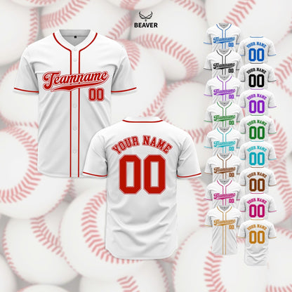 Custom Baseball Jersey – Personalized Team Uniform, Multiple Trim Colors
