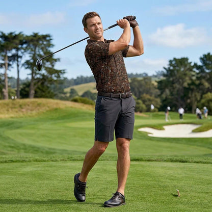 Men’s Athletic Golf Polo 02 – Tribal Geometric Pattern Polo Shirt