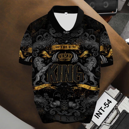 Men's King Lion Crown Polo Shirt – Bold Royal Design, Comfortable Fit, Statement Streetwear