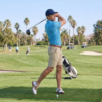 Men’s Athletic Golf Polo 04 – Blue Argyle Diamond Pattern Polo Shirt