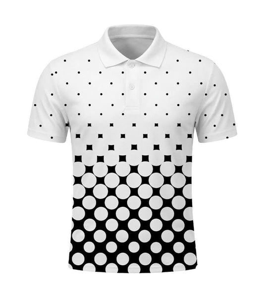 Men's Athletic Golf Polo 18 – Geometric Dot Gradient Polo Shirt