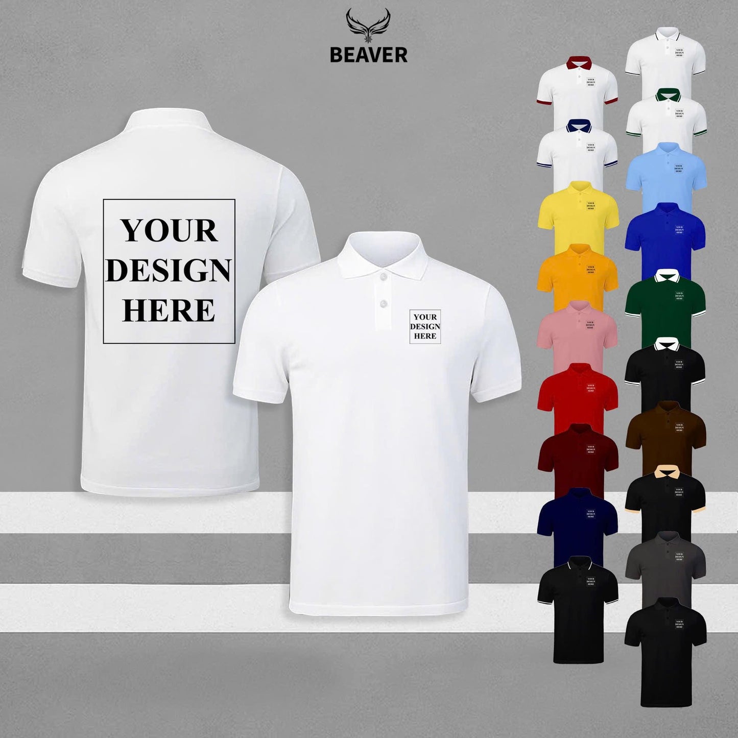Custom Logo Polo Shirt – Personalized Work Uniform, Unisex Design