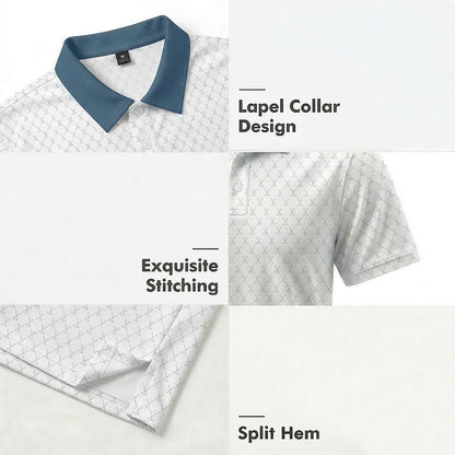 Men's Golf Polo Shirt 08 – Crossed Clubs Diamond Pattern Athletic Apparel