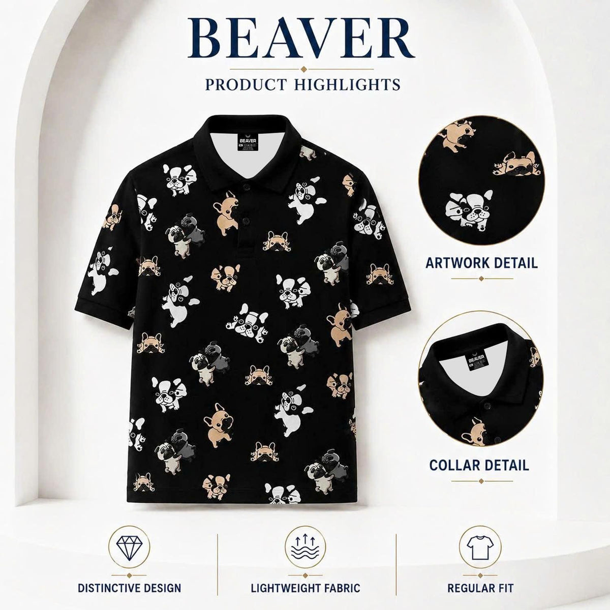 French Bulldog Print Polo, Frenchie Dog Lover Gift, Puppy Pattern Apparel, Unisex Top