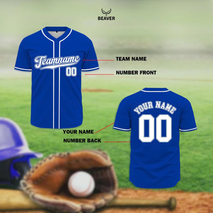 Custom Solid Color Baseball Jersey with Name & Number – Personalized Sports Shirt, Unisex Gamewear