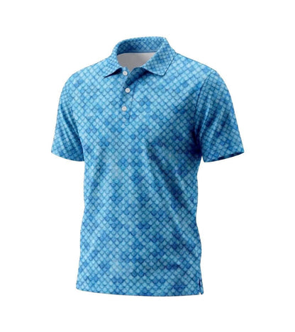 Men’s Athletic Golf Polo 04 – Blue Argyle Diamond Pattern Polo Shirt