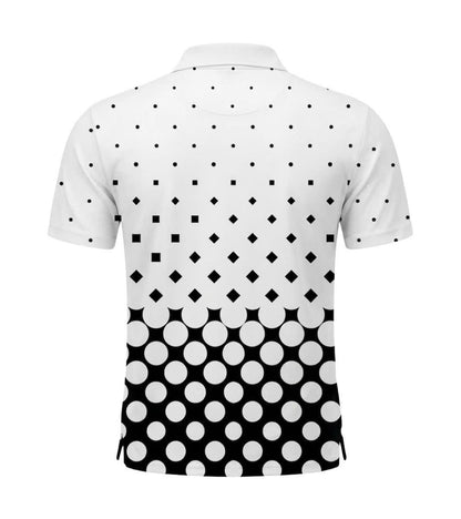 Men's Athletic Golf Polo 18 – Geometric Dot Gradient Polo Shirt