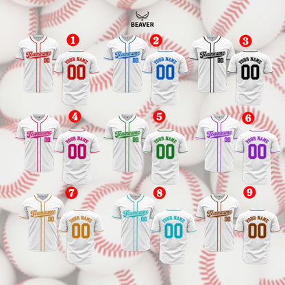 Custom Baseball Jersey – Personalized Team Uniform, Multiple Trim Colors