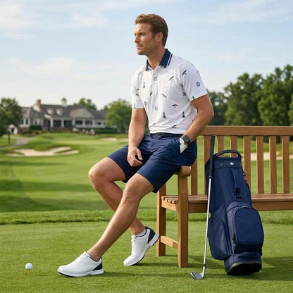 Men's Athletic Golf Polo 19 – Coastal Lighthouse & Seagull Polo Shirt