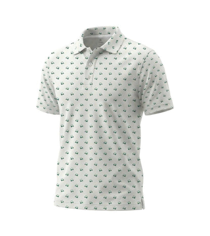 Men’s Athletic Golf Polo 06 – Green Golf Cart Pattern, Sport Fit