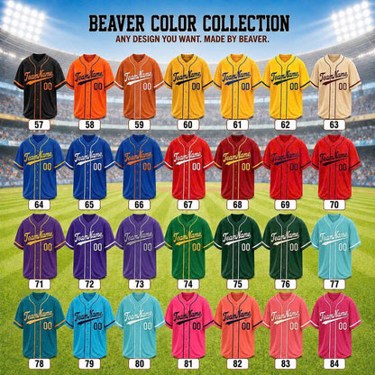 Custom Baseball Jerseys – Personalized Name and Number – Solid, Striped and Gradient Styles