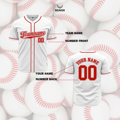 Custom Baseball Jersey – Personalized Team Uniform, Multiple Trim Colors