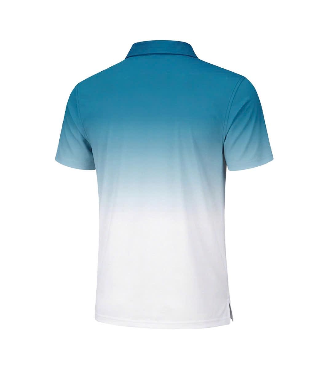Men’s Athletic Golf Polo 17 – Ocean Blue Gradient Polo Shirt