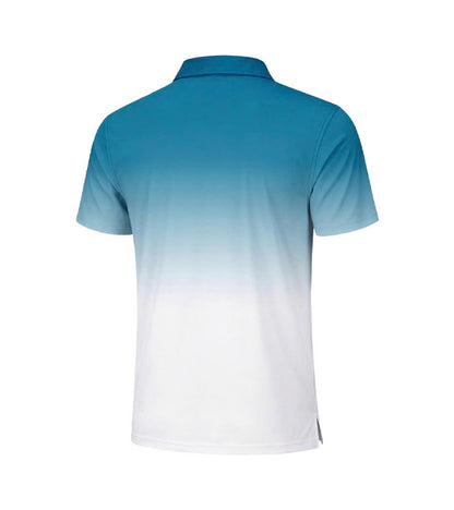 Men’s Athletic Golf Polo 17 – Ocean Blue Gradient Polo Shirt
