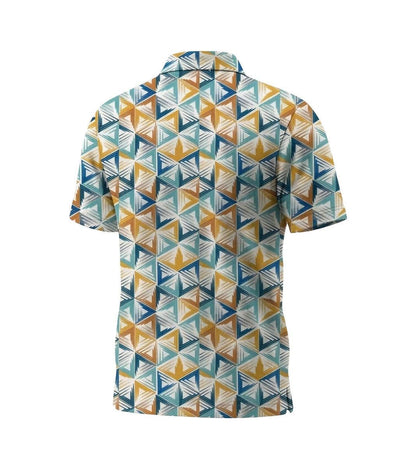 Men’s Athletic Golf Polo 01 – Triangle Pattern Performance Shirt