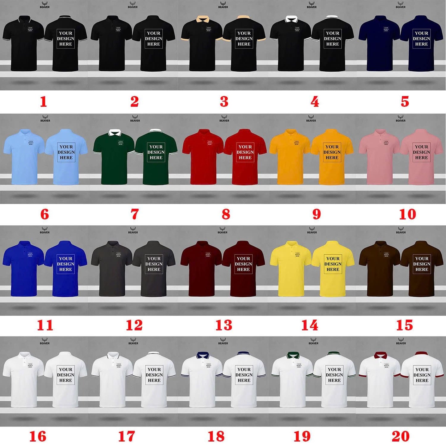 Custom Logo Polo Shirt – Personalized Work Uniform, Unisex Design