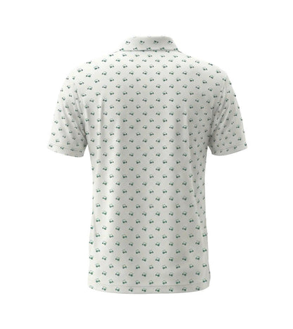 Men’s Athletic Golf Polo 06 – Green Golf Cart Pattern, Sport Fit