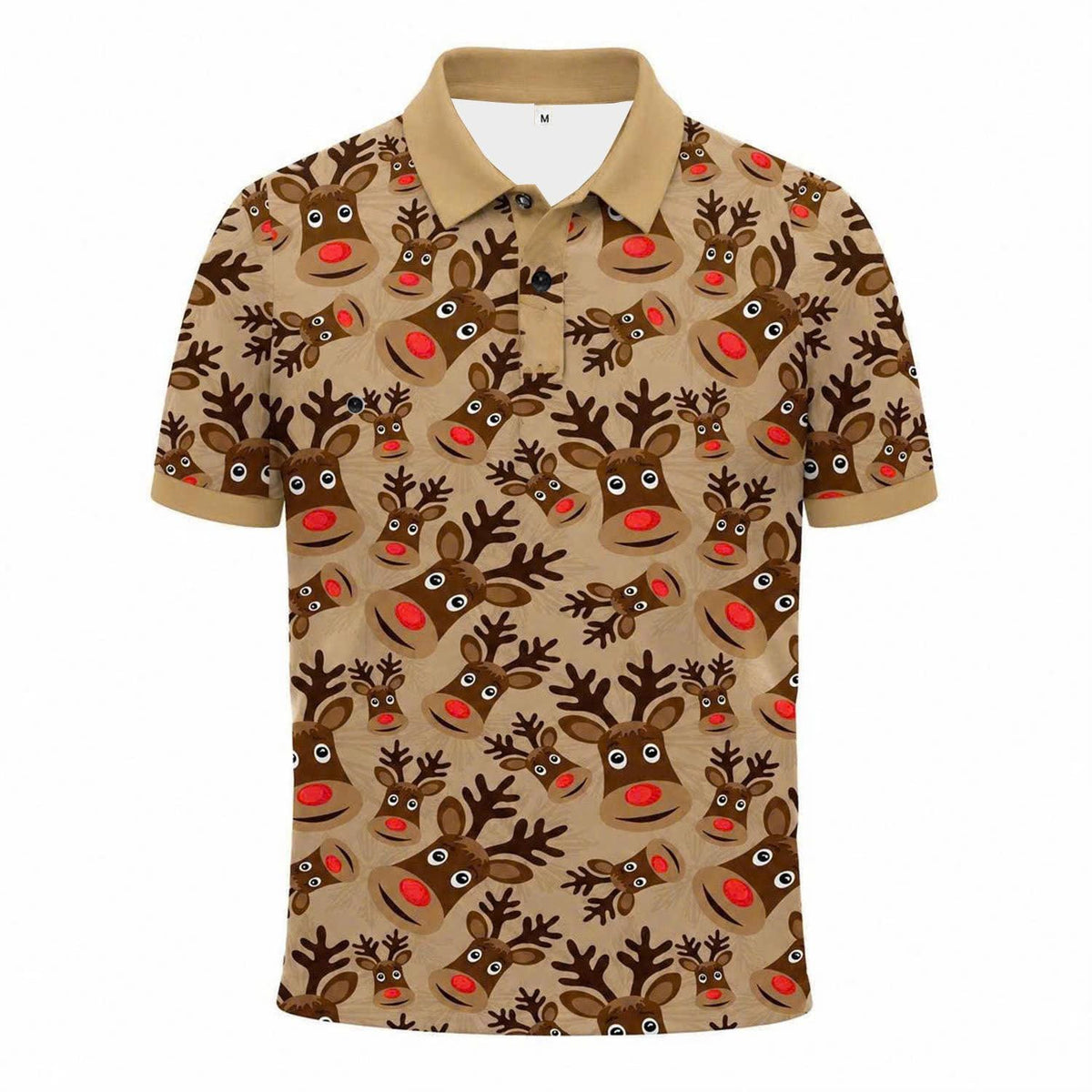 Funny Reindeer Polo Shirt, Christmas Holiday Outfit