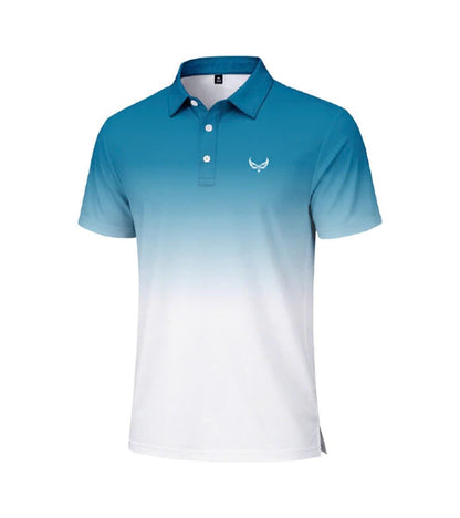 Men’s Athletic Golf Polo 17 – Ocean Blue Gradient Polo Shirt
