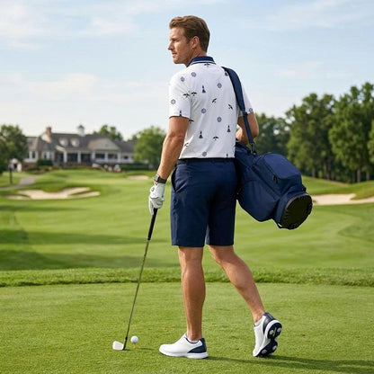 Men's Athletic Golf Polo 19 – Coastal Lighthouse & Seagull Polo Shirt