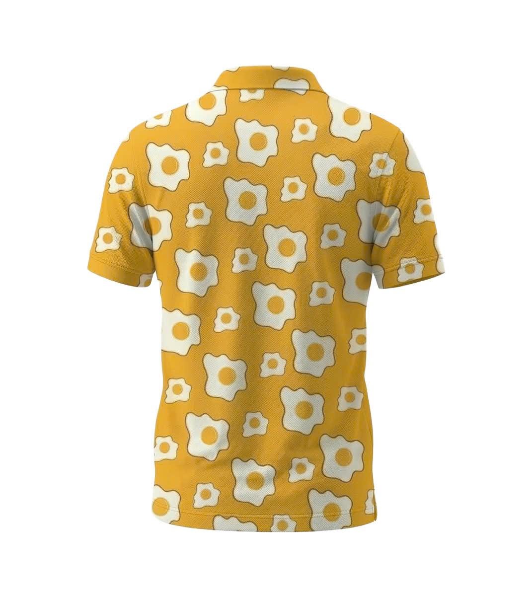 Men’s Athletic Golf Polo 13 – Yellow Fried Egg Pattern Polo Shirt