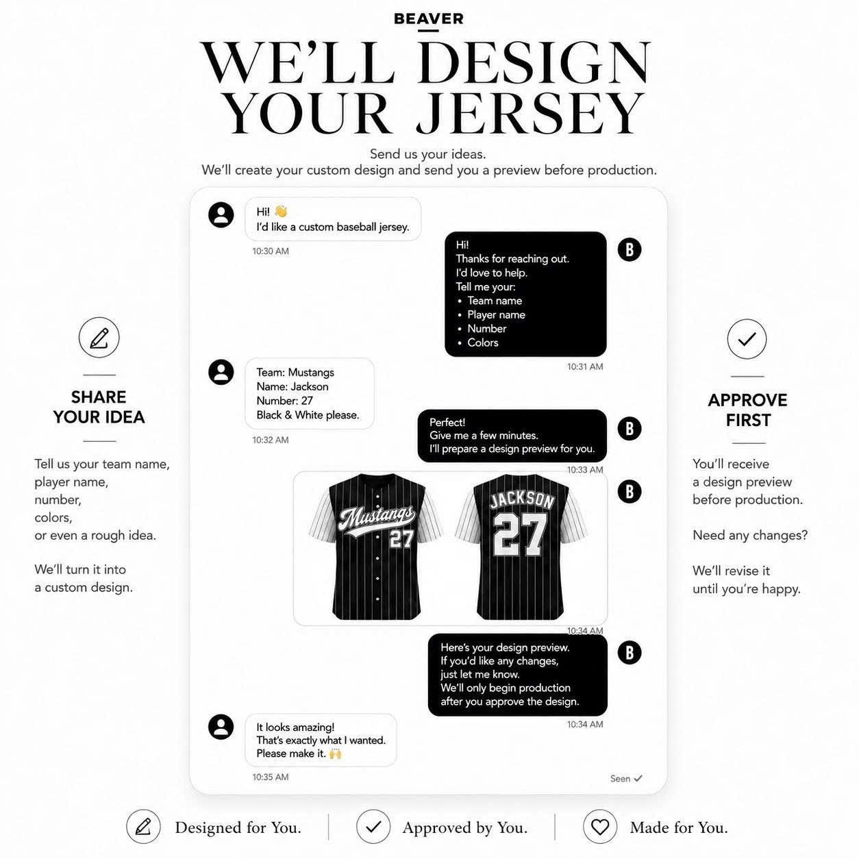 Custom Baseball Jerseys – Personalized Name and Number – Solid, Striped and Gradient Styles