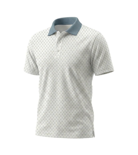 Men's Golf Polo Shirt 08 – Crossed Clubs Diamond Pattern Athletic Apparel